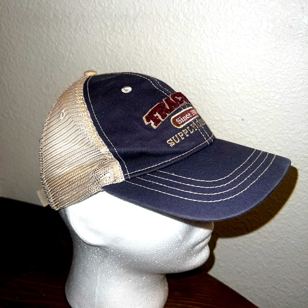 Men's Tractor Supply Co.  Trucker Cap Navy/Red/Tan Mesh snapBack